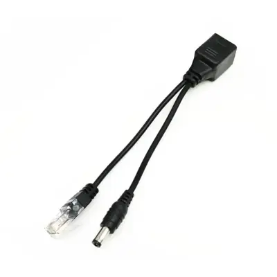 Кабель PoE Splitter Ethernet 10/100Mbps вхід 12 В (пара штекер +гніздо для живлення 5,5)