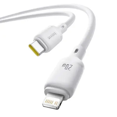 Кабель Power Delivery Baseus Silky Type-C to Lightning PD20W 1m White P10377700213-00