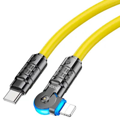Кабель Power Delivery HOCO Type-C to Lightning U118 Triumph data 3A PD27W 1m Yellow