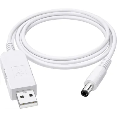 Кабель живлення Power USB - 5,5/2.1mm 1метр білий