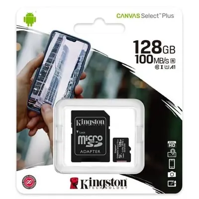 карта пам'яті KINGSTON microSD 128 GB UHS Class 10 100R з SD адаптером
