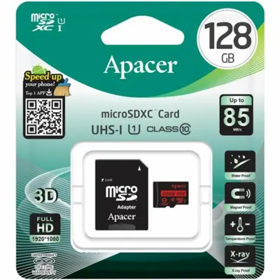 карта пам'ятi APACER Micro SD 128GB UHS-I R85MB/s з адаптером