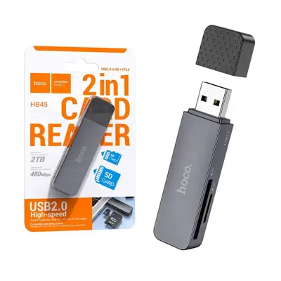 Картрідер HOCO HB45 Spirit USB2.0 сірий Підтримка TF/SD карт