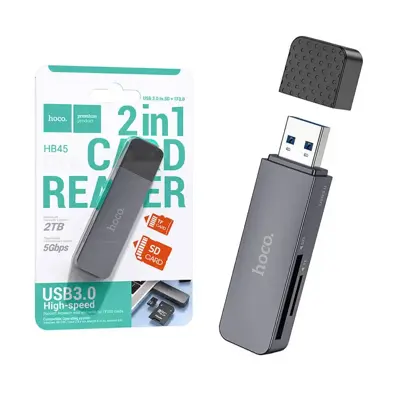 Кардрідер HOCO HB45 Spirit USB3.0, 2in1 сірий