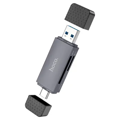 Картрідер HOCO HB45 Spirit USB2.0, Type-C, SD, TF, microSD сірий
