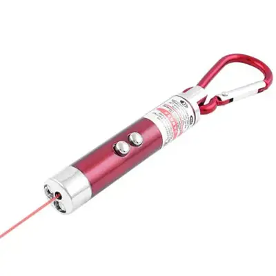 Ліхтар брелок 117-2 LED+лазер (JD-78) карабін 3 режими 