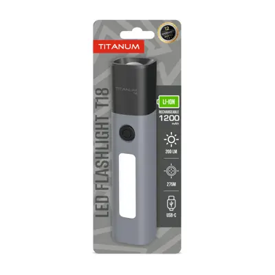 Ліхтар ручний TITANUM TLF-T18 200Lm Gray