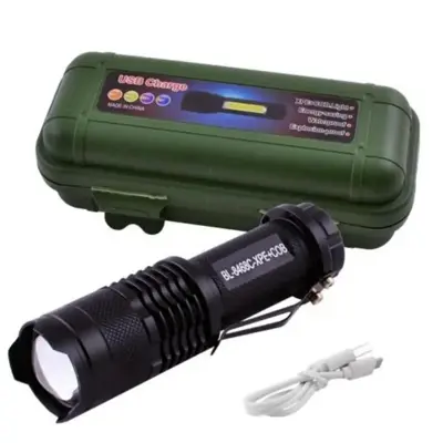 Ліхтарик ручний Police BL-525 XPE+COB на акумуляторі zoom, microUSB 3режими