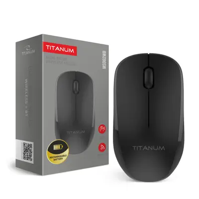 Миша бездротова TITANUM MS002WB 3 кнопки, RF2.4GHz, BT, type-c, чорна