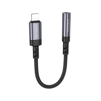 Перехідник BOROFONE BV24 Lightning to AUX 3.5 сірий