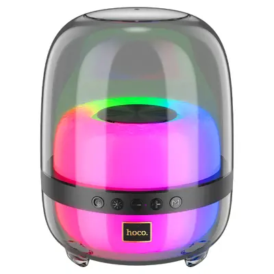 Портативна колонка HOCO BS58 Crystal bluetooth, TF, USB, AUX, TWS чорна