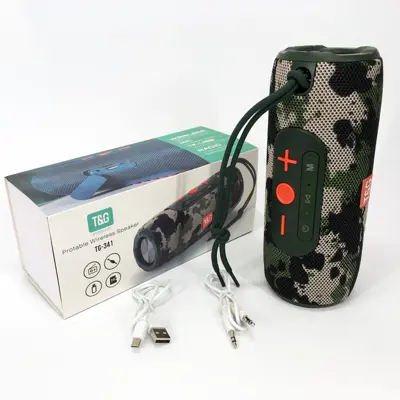 Портативна колонка T&G TG341 bluetooth TWS FM TF USB до 4х годин, камуфляж