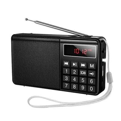 Радіоприймач HOCO HI50 Portable radio 5W AM/FM USB TF BT5.3 AUX Black