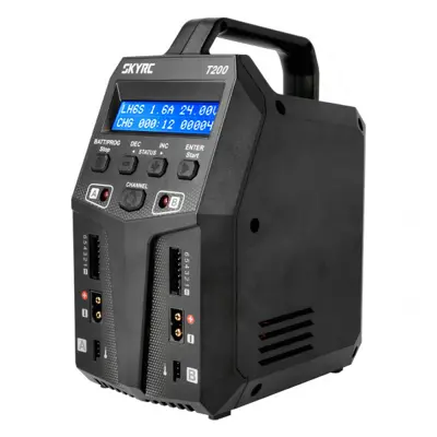Розумне зарядне SkyRC T200 Dual SK-100155, LiPo LiHV LiFe Liion 1-6S, NiMh Pb, 2 канали, 200W 24A, 220V