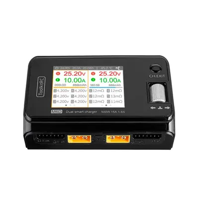Розумне зарядне ToolkitRC M6D TK10800, LiPo LiHV LiFe Liion 1-6S, NiMh, Pb, 2 канали, 500Вт 25А