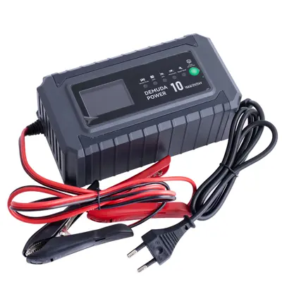 Зарядне Demuda DC10 12V/10A 24V/5A, автомат 4 етапи, дісплей (для кислотних AGM, GEL, SLA акумуляторів)