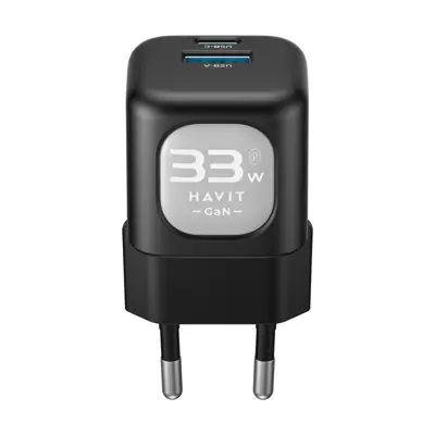 Зарядне HAVIT HV-UC230 GaN 1Type-C 1USB PD30W QC3.0 чорне