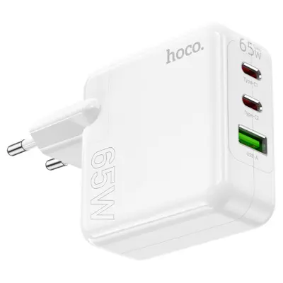 Зарядне HOCO C115A 1USB 2Type-C PD65W QC3.0 біле