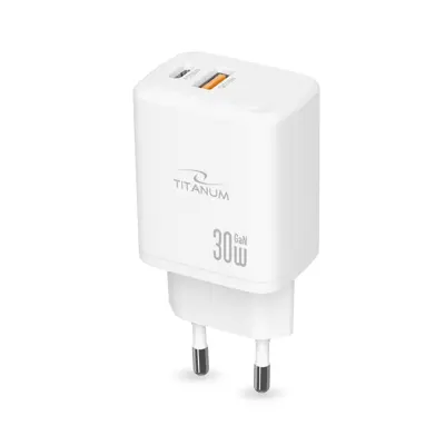 Зарядне TITANUM CH30AC GaN PD30W Type-C 1USB White
