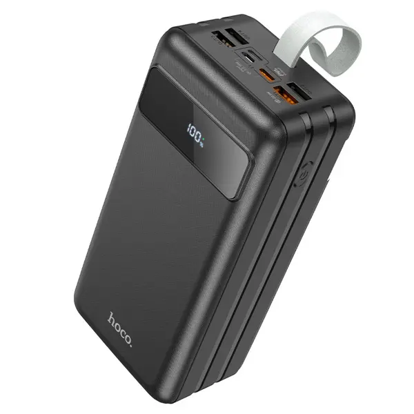 power bank Hoco J86B Electric 4USB Type-C 22.5W PD20W, QC, LCD, Lamp 60000 mAh чорний від батарейки.com.ua