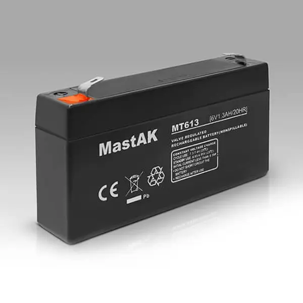 Акумулятор AGM Mastak MT613 6V 1.3A  98*25*56 від батарейки.com.ua