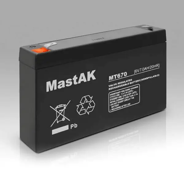 Акумулятор AGM Mastak MT670 6V 7A 151*34*94/6 (розміри 151*34*94 мм) від батарейки.com.ua