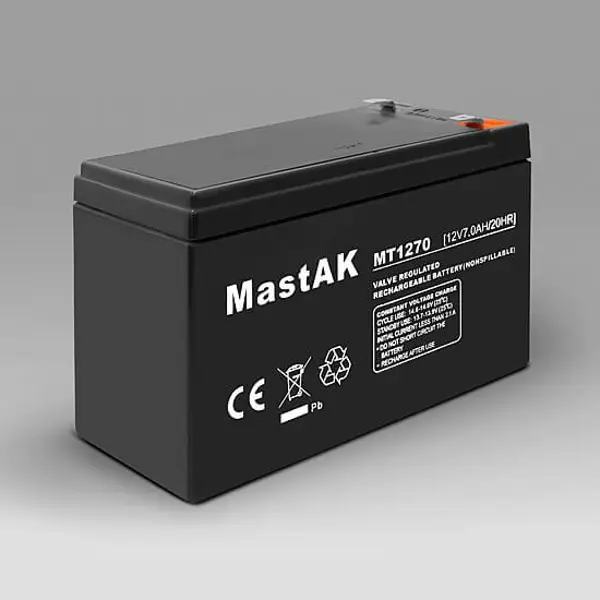 Акумулятор AGM Mastak MT1270 12V 7A (розміри 151*65*94, напруга 12В, ємність 10 Ампер/годин. 