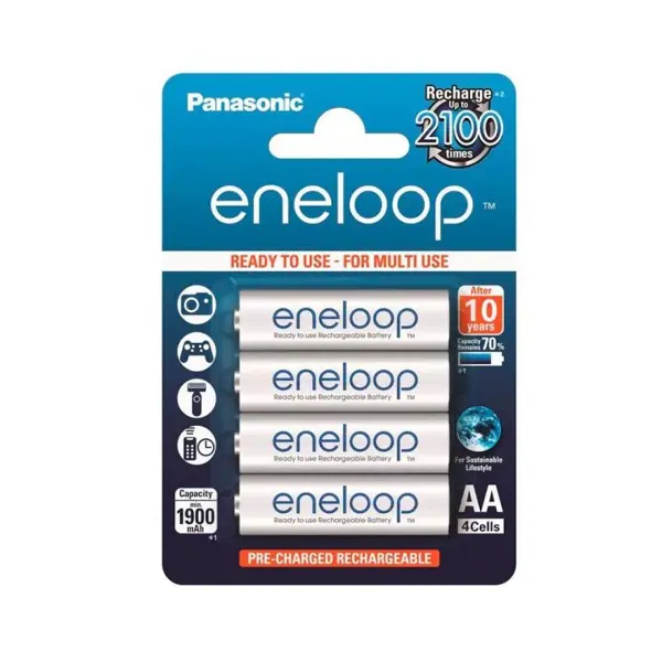 Акумулятор Panasonic ENELOOP AA HR6 1900mAh 4шт, доступний на батарейки.com.ua