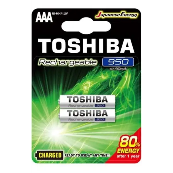 Акумулятор TOSHIBA Ready to Use Ni-MH R03 (950mAh) 2шт. аккум. від батарейки.com.ua