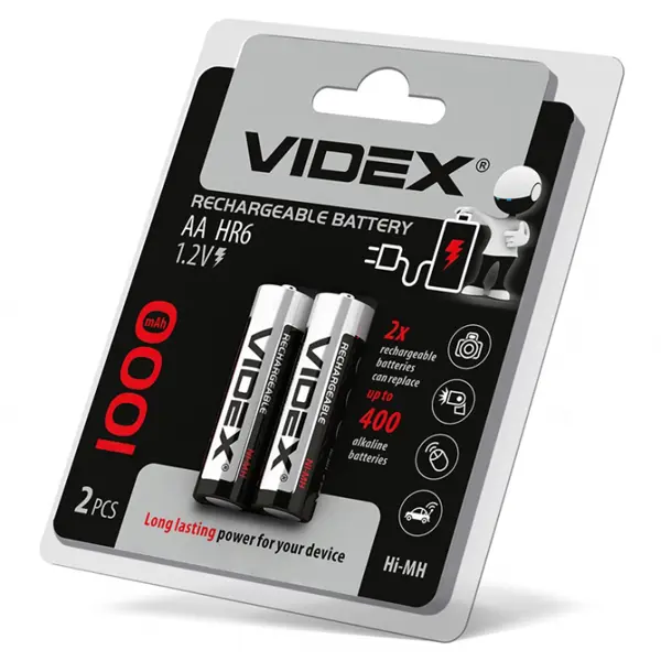 Акумулятор VIDEX Ni-MH AA HR06 1000mAh упаковка 2 штуки