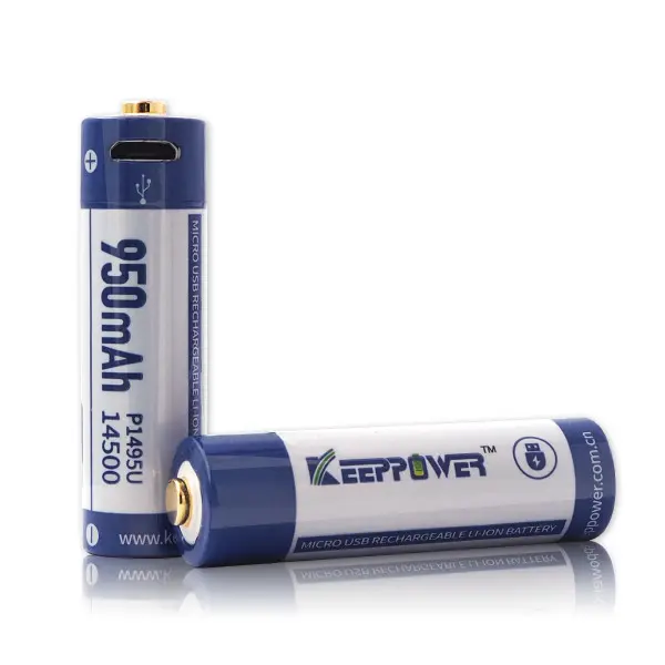 Акумулятор літієвий Keeppower P1495U 14500 3.6V 950mAh (Зарядка від Micro USB) від батарейки.com.ua