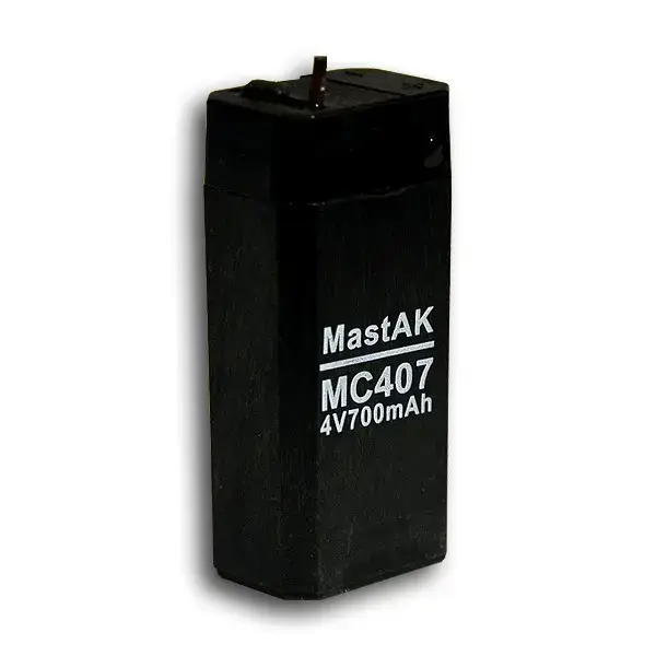 Акумулятор свинцевий для ліхтарика Mastak MС407 4V 700mAh (розміри 21*30*63 мм,  напруга 4В, ємність 700 mAh. 