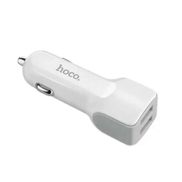 Автомобільне зарядне Hoco Z23 2 USB 2,4А Білий від батарейки.com.ua