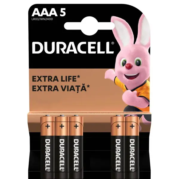 DURACELL LR03 MN2400 батарейки - набір з 5 штук