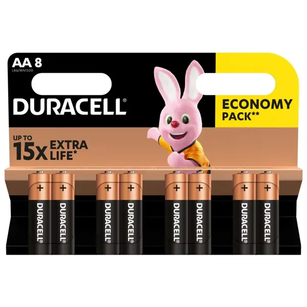 alt=Батарейка DURACELL LR06 MN1500 1x8 шт. - високоякісні алкалінові батарейки на батарейки.com.ua