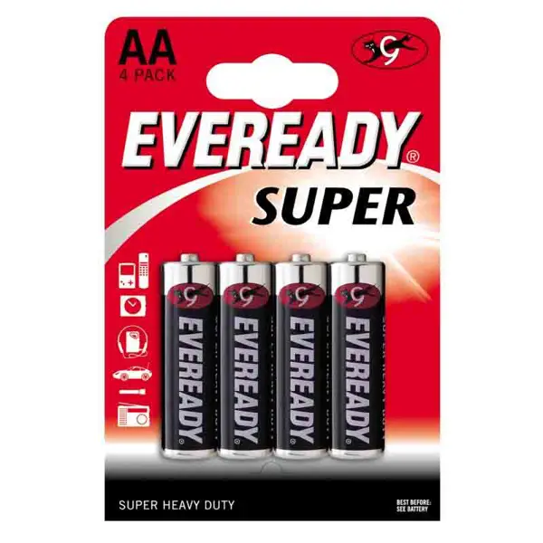 Батарейка ENERGIZER Eveready Super Heavy Duty AA/R6 упаковка 4 шт. - батарейки.com.ua