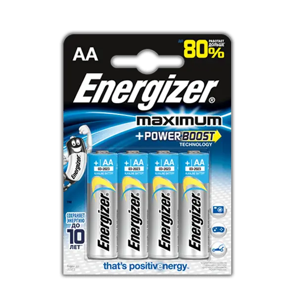 Батарейка ENERGIZER LR06 MAXPLUS упаковка 4 штуки | батарейки.com.ua