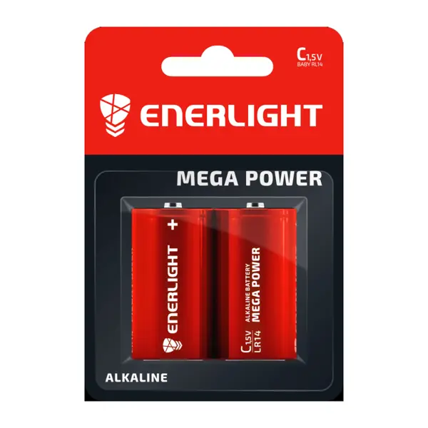 Батарейка ENERLIGHT LR14 MEGA POWER BL2 на сайті батарейки.com.ua