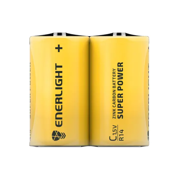 Батарейка ENERLIGHT R14 Super Power shrink 2 упаковка на сайті батарейки.com.ua