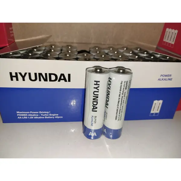 Батарейка HYUNDAI LR-06/2shrink Maximum power упаковка 40шт - купити на батарейки.com.ua