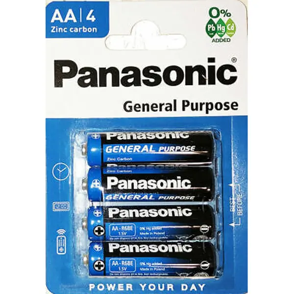 Батарейка PANASONIC General Purpose R06 Blister 1x4 шт. на батарейки.com.ua