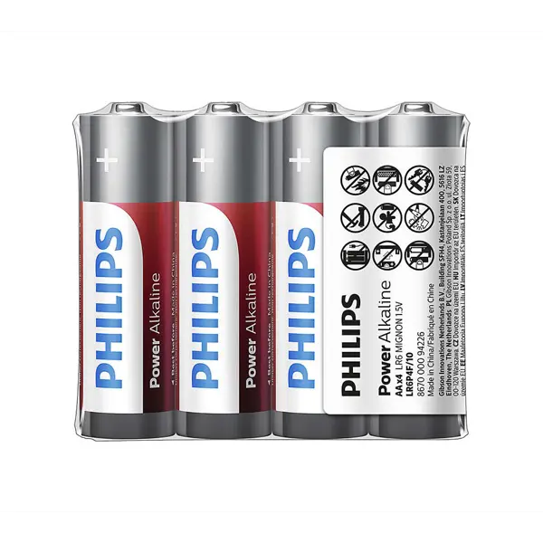 Батарейка PHILIPS Power Alkaline LR03-P4F коробка 1x4 шт 48уп - батарейки.com.ua.