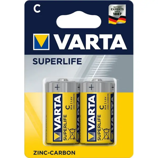 Батарейка VARTA 2014 (R14) Superlife 2BL - купити в Україні на батарейки.com.ua