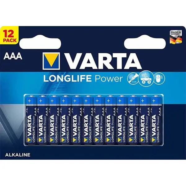 Батарейка VARTA 4903 (LR03) LONGLIFE Power (8+4) BL - купити на батарейки.com.ua