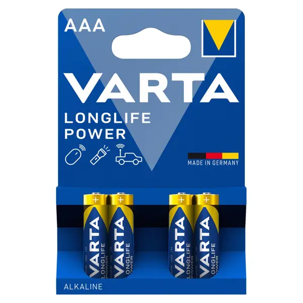 Батарейка VARTA 4903 (LR03) LONGLIFE Power 1x4 шт на батарейки.com.ua