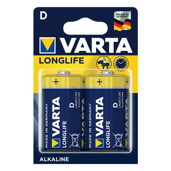 Батарейка VARTA 4920 (LR20) LONGLIFE Power 1x 2BL від батарейки.com.ua