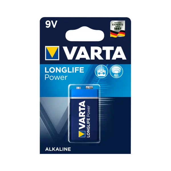 Батарейка VARTA 4922 (6LR61) LONGLIFE Power 1BL - купити на батарейки.com.ua