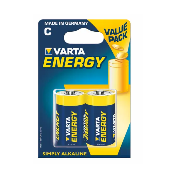 Батарейка VARTA LR14 (04114) ENERGY в упаковці 1X2BL, батарейки.com.ua