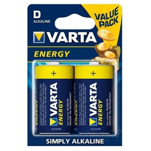 Батарейка VARTA LR20 (04120) ENERGY 1X2BL - купити на батарейки.com.ua