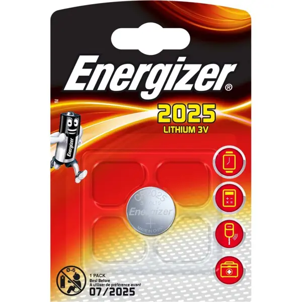 Літієва батарейка ENERGIZER CR2025 (1BL) - придбати на батарейки.com.ua